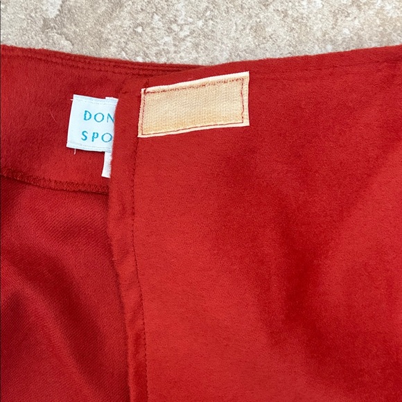 Doncaster Red Fringe Semi-wrap Midi Skirt - Picture 5 of 9